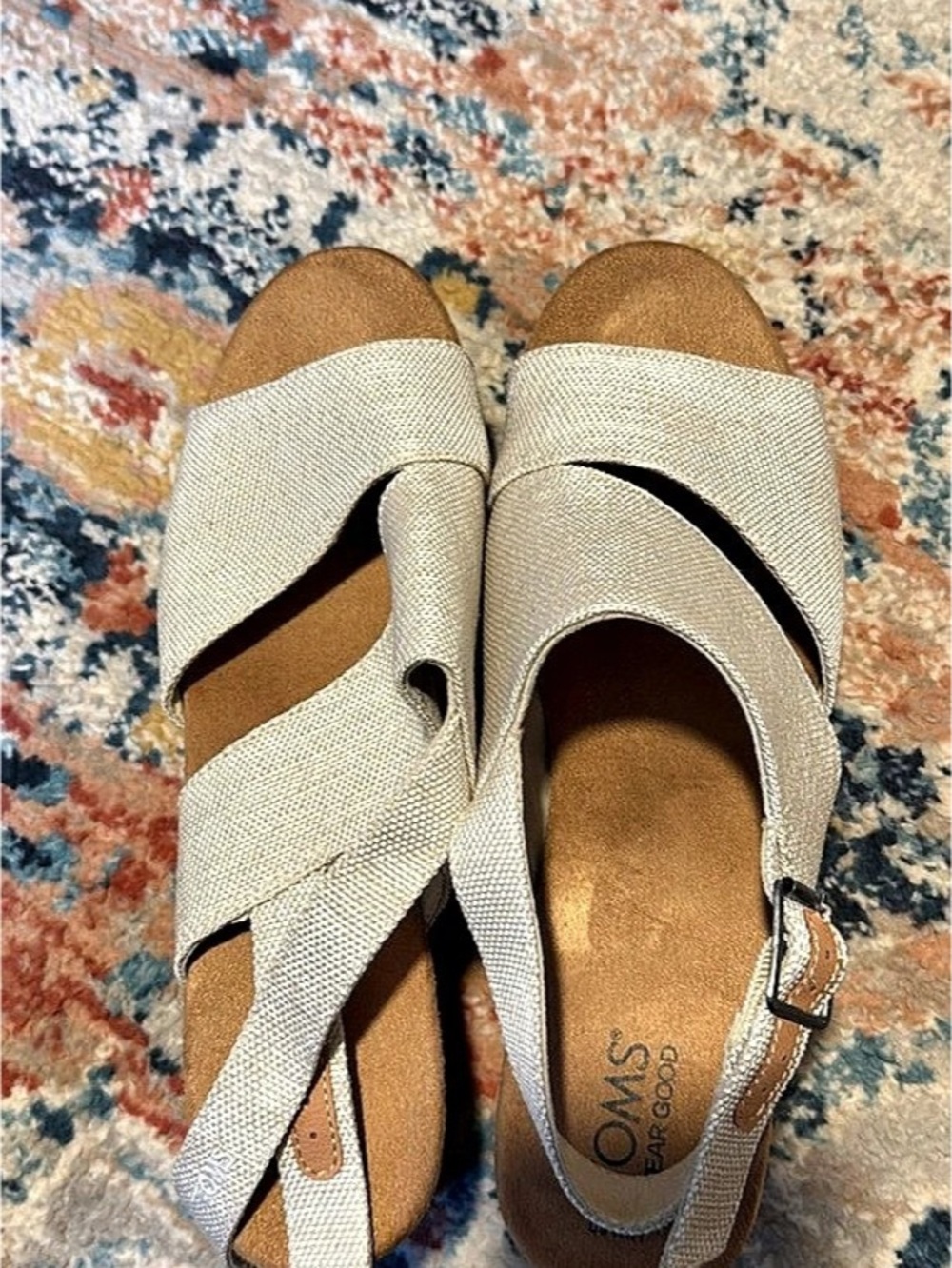 TOMS Diana Platform Wedge Sandal Beige